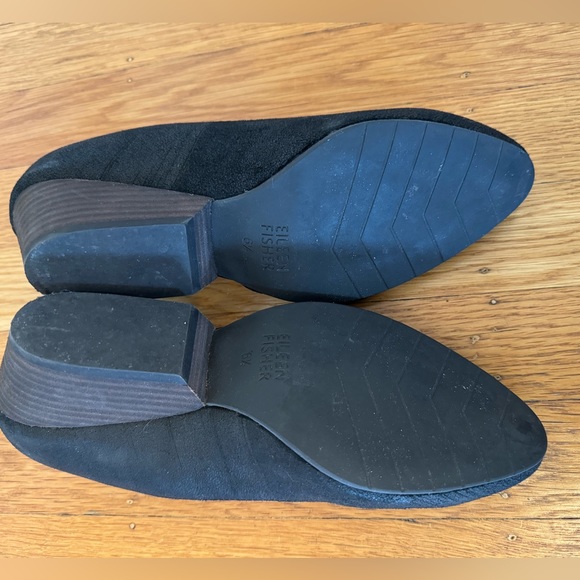 Eileen Fisher Black Leather Wedges size 6.5 - Picture 5 of 7